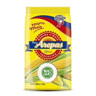 Forkogt Hvid Majsmel 1kg - GMO Free